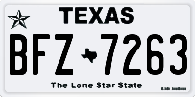 TX license plate BFZ7263