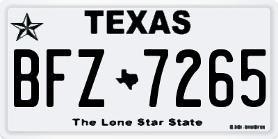 TX license plate BFZ7265