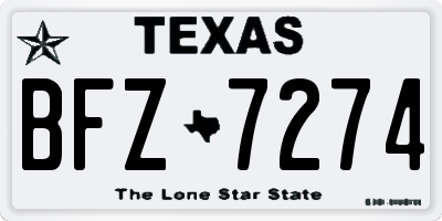 TX license plate BFZ7274