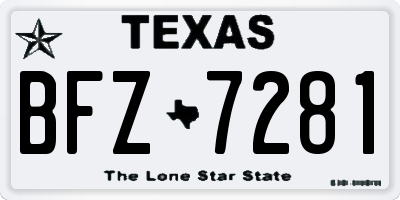 TX license plate BFZ7281