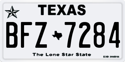TX license plate BFZ7284