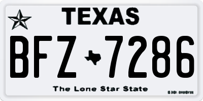 TX license plate BFZ7286