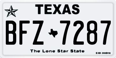 TX license plate BFZ7287