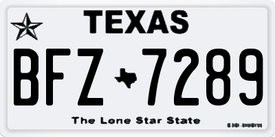 TX license plate BFZ7289