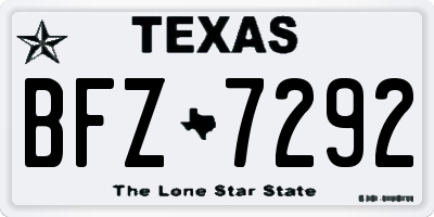 TX license plate BFZ7292