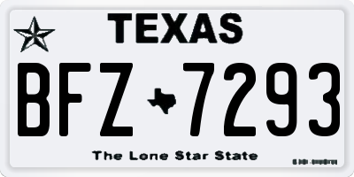 TX license plate BFZ7293