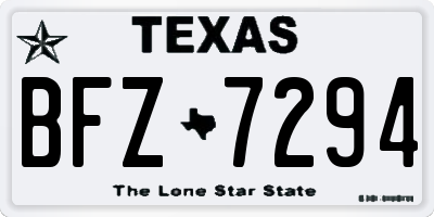 TX license plate BFZ7294