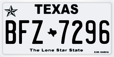 TX license plate BFZ7296