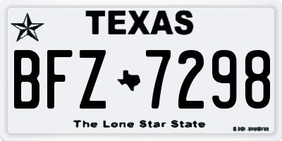 TX license plate BFZ7298