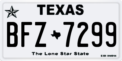 TX license plate BFZ7299