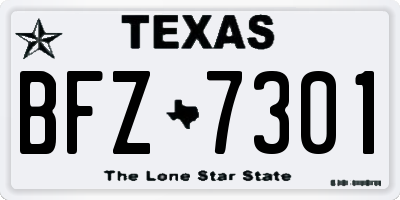 TX license plate BFZ7301