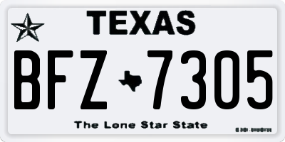 TX license plate BFZ7305