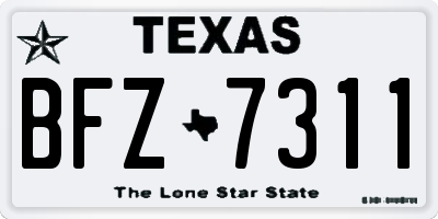 TX license plate BFZ7311