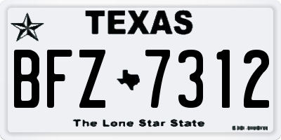 TX license plate BFZ7312