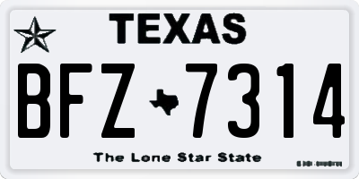 TX license plate BFZ7314