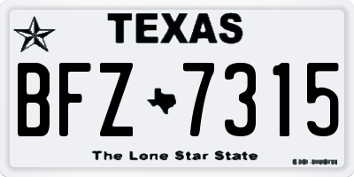 TX license plate BFZ7315