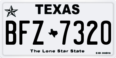 TX license plate BFZ7320