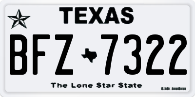TX license plate BFZ7322