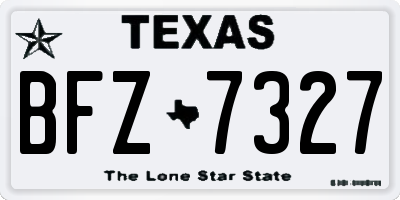 TX license plate BFZ7327