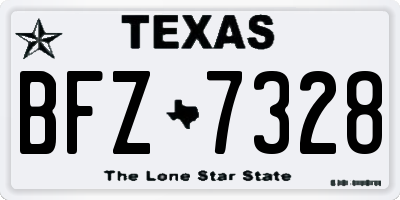 TX license plate BFZ7328