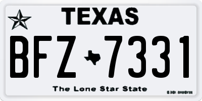 TX license plate BFZ7331