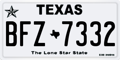 TX license plate BFZ7332