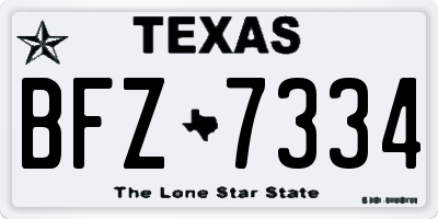 TX license plate BFZ7334