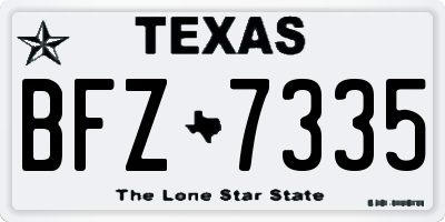 TX license plate BFZ7335