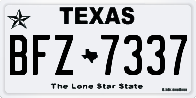 TX license plate BFZ7337