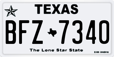 TX license plate BFZ7340