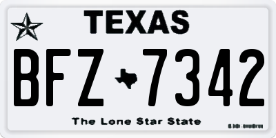 TX license plate BFZ7342