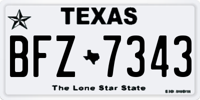 TX license plate BFZ7343