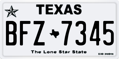 TX license plate BFZ7345