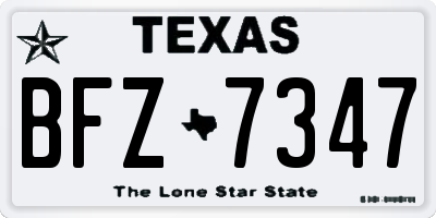 TX license plate BFZ7347