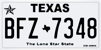 TX license plate BFZ7348