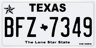 TX license plate BFZ7349