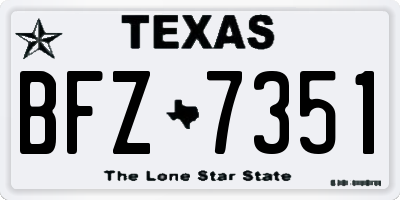 TX license plate BFZ7351