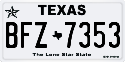 TX license plate BFZ7353