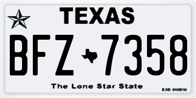 TX license plate BFZ7358