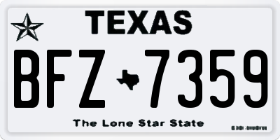 TX license plate BFZ7359