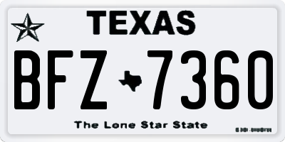 TX license plate BFZ7360