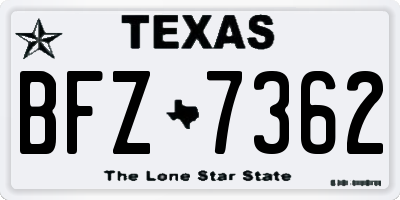 TX license plate BFZ7362