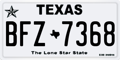 TX license plate BFZ7368