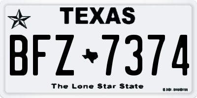 TX license plate BFZ7374