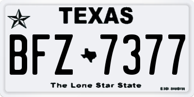 TX license plate BFZ7377
