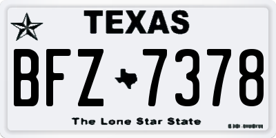 TX license plate BFZ7378