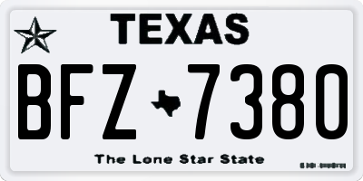 TX license plate BFZ7380