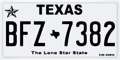 TX license plate BFZ7382