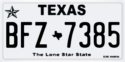 TX license plate BFZ7385
