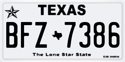 TX license plate BFZ7386